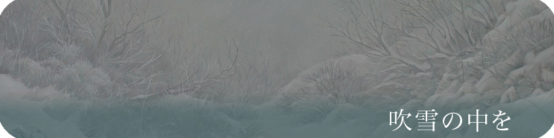 吹雪の中を